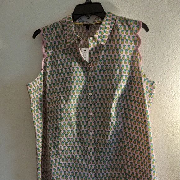 Talbot's Sleeveless Pineapple Shirt for Women - Picture 1 of 8